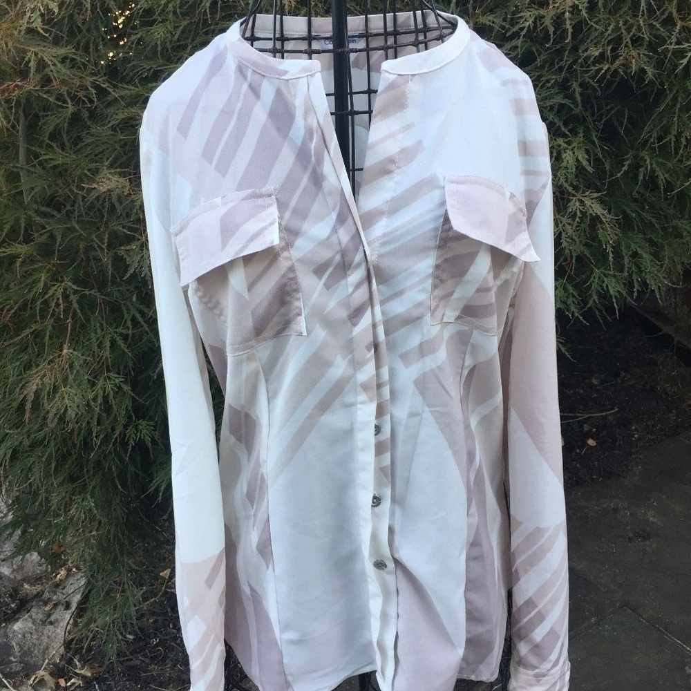 Calvin Klein Blouse Button Front Long Sleeve